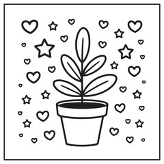 Potted Cuties Coloring Pages