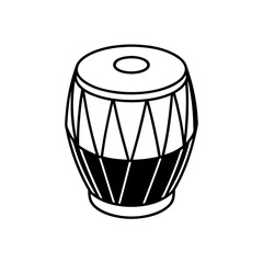 Illustration of a tabla drum on transparent background