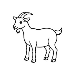 Illustration of a goat outline on transparent background
