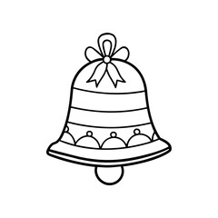 Outline of a christmas bell on transparent background
