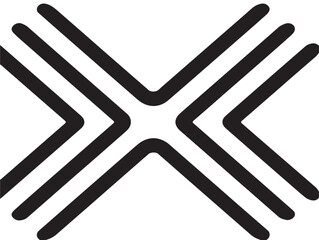 Abstract Arrow Design Icon in Minimal Stock Linework