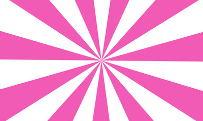 Pink and White Sunburst Radial Pattern Design Graphic Background
