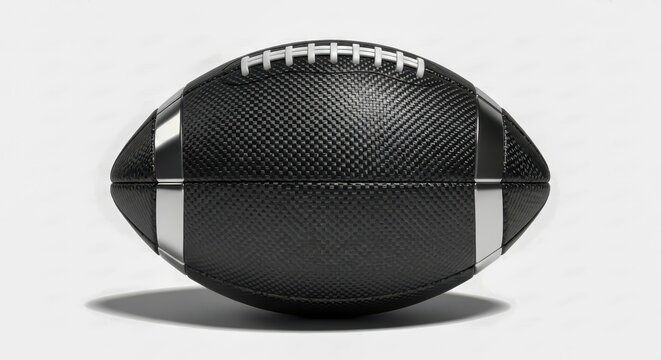 Sleek Carbon Fiber Football Isolated on White Background Studio Shot