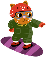 스노우보드타는고양이