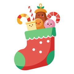 christmas sock on a white