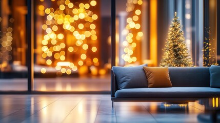 Fototapeta premium Christmas decor in modern interior