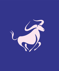 Running Bull Stylized Vector Illustration for Logo and Design
