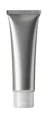 Silver-toned tube, likely cosmetic product
