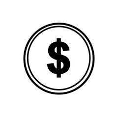 Obraz premium Simple dollar coin icon vector illustration