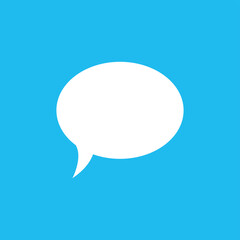 Communicate your ideas with this modern speech bubble on bright blue background, perfect for social media posts