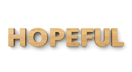 Wooden letters spell HOPEFUL, conveying optimism and positive outlook for future success