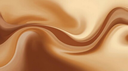 Smooth Brown Wave Background – Abstract Coffee and Cream Design for International Coffee Day