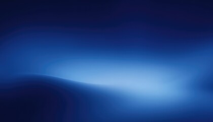 Abstract blue background with smooth wave-like form, gradient, and light source emanating from the middle of the composition