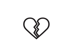Elegant Broken Heart Graphic in Modern Vector Illustration