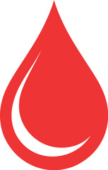 Fototapeta premium Simple clean red blood drop logo design abstract medical symbol vector