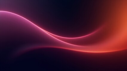 Obraz premium Futuristic abstract mesh artwork with glowing purple and orange gradients blending seamlessly on a deep black backdrop. The soft curves evoke balance, innovation, and modern elegance