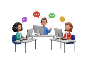 3D Team Collaboration & Communication: Digital Work, Online Discussion, and Idea Sharing