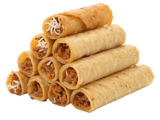 Stacked Chicken Taquitos with Cheese Topping Appetizer