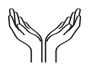 Caring Hands Graphic in Modern Minimal Vector Artwork