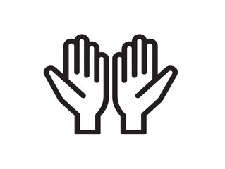 Hands Offering Care Icon in Clean Line Illustration