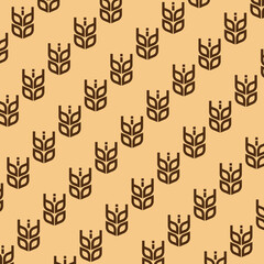 Abstract Wheat Pattern. Brown and Beige Minimalist Design