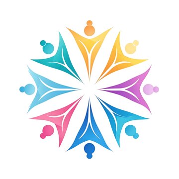 Colorful people in a circle