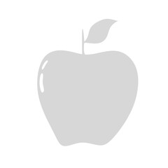 Apple Icon Isolated Vector Illustration, gray Apple, Sweet Fruits, Tropical Fruits, Apple Snacks or Vegetarian Nutrition