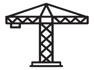 Modern construction industry illustration in minimal vector line art