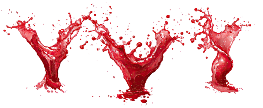 Abstract design of a red liquid splashing, forming the letter "Y