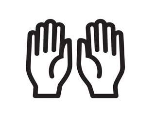 Dirty hands vector illustration in minimal clean line art design