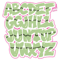 Stylized graffiti abc font vector illustration for creative digital projects