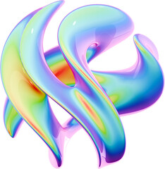 3D rainbow abstract shape