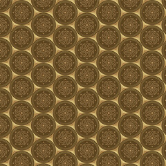 Ornamental Circle Repeated Shape Geometric Seamless Textile Pattern