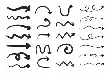 Collection of hand-drawn arrows pointing in different directions