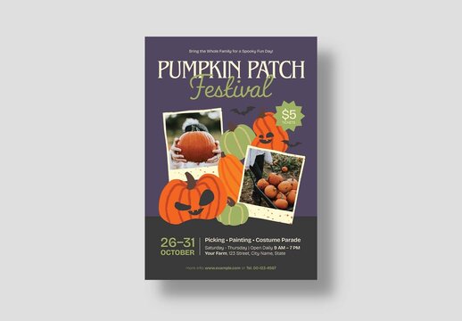 Pumpkin Patch Flyer for Halloween Family Events