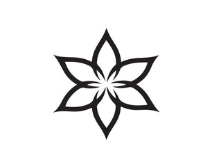 Sophisticated flower logo artwork featuring elegant minimalist line details