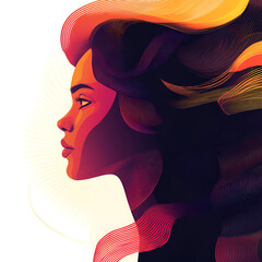 Beautiful illustration of a woman, ideal for use in Pink October campaigns