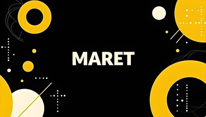 MARET March Month Title with Abstract Geometric Yellow White Design