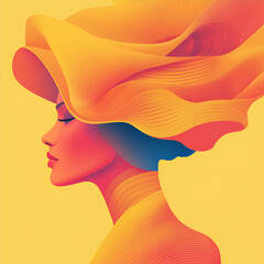 Beautiful illustration of a woman, ideal for use in Pink October campaigns