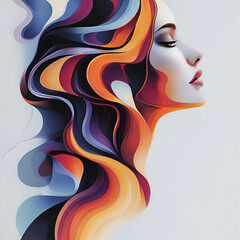 Beautiful illustration of a woman, ideal for use in Pink October campaigns