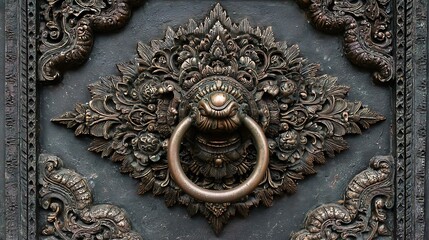 Intricate Bronze Door Design Element for Luxurious Branding and Upscale Decor Projects, Ideal for History and Art Related Marketing