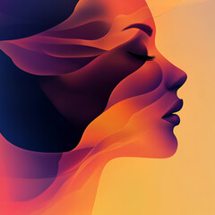 Beautiful illustration of a woman, ideal for use in Pink October campaigns