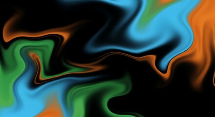 Obraz premium Abstract Swirl of Blue Green Orange Color Mixing Background Image