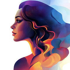 Beautiful illustration of a woman, ideal for use in Pink October campaigns