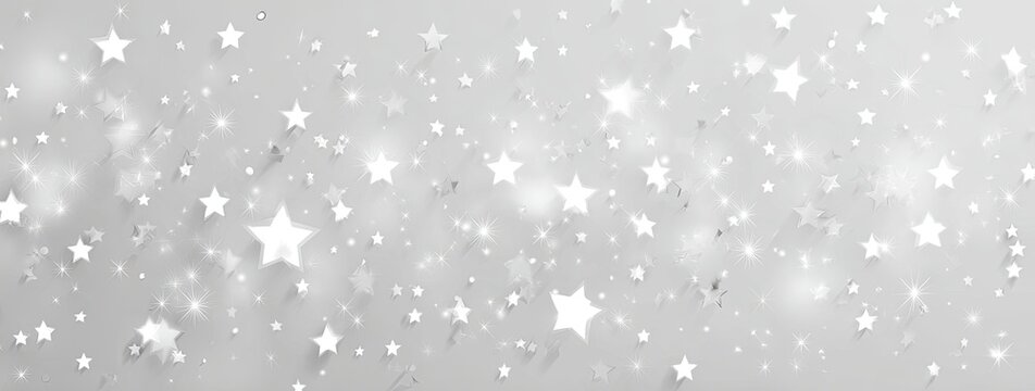 Light gray background speckled with many small white stars