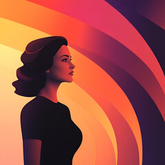 Beautiful illustration of a woman, ideal for use in Pink October campaigns