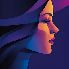 Beautiful illustration of a woman, ideal for use in Pink October campaigns