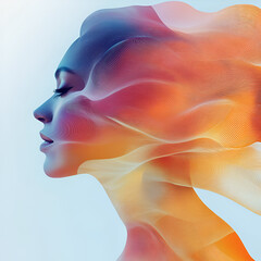 Beautiful illustration of a woman, ideal for use in Pink October campaigns