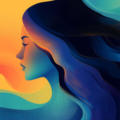 Beautiful illustration of a woman, ideal for use in Pink October campaigns