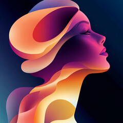 Beautiful illustration of a woman, ideal for use in Pink October campaigns